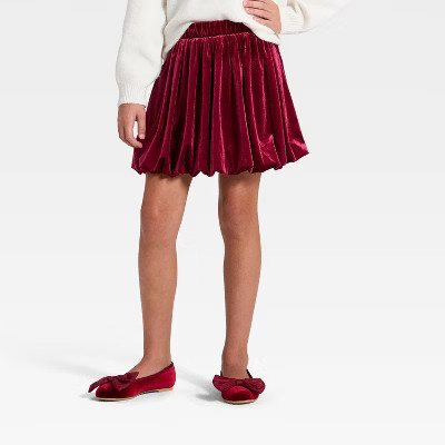 Girls' Holiday Velvet Bubble Hem Skirt - Cat & Jack™ | Target