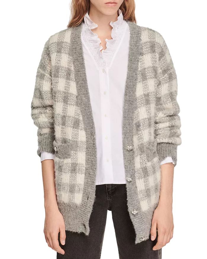 Ontario Check Button Front Cardigan | Bloomingdale's (US)
