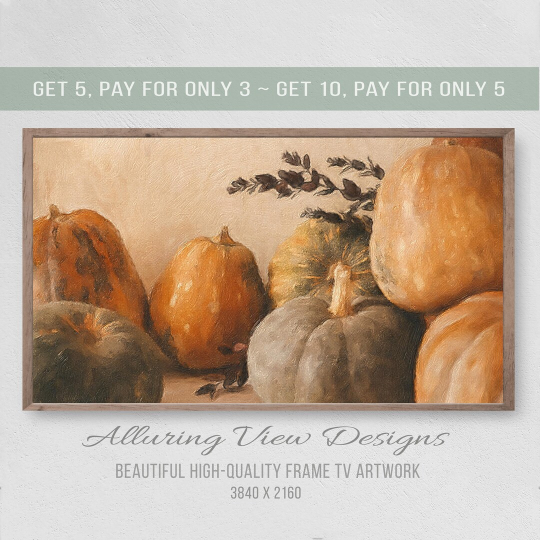 Classic Pumpkin Painting, Samsung Frame TV Art, Instant Download, Fall, Pumpkins, Samsung Art TV,... | Etsy (US)