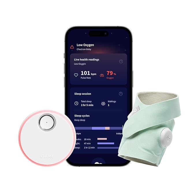 Owlet Dream Sock® - FDA-Cleared Smart Baby Monitor - Track Live Pulse (Heart) Rate, Oxygen in In... | Amazon (US)