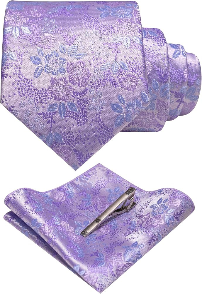 Floral Necktie and Pocket Square Tie Clip Sets for Men | Amazon (US)