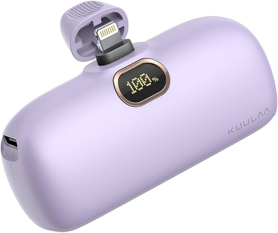 Kuulaa Small Portable Charger iPhone with Built-in Lightning Cable 5000mAh Power Bank Fast Chargi... | Amazon (US)