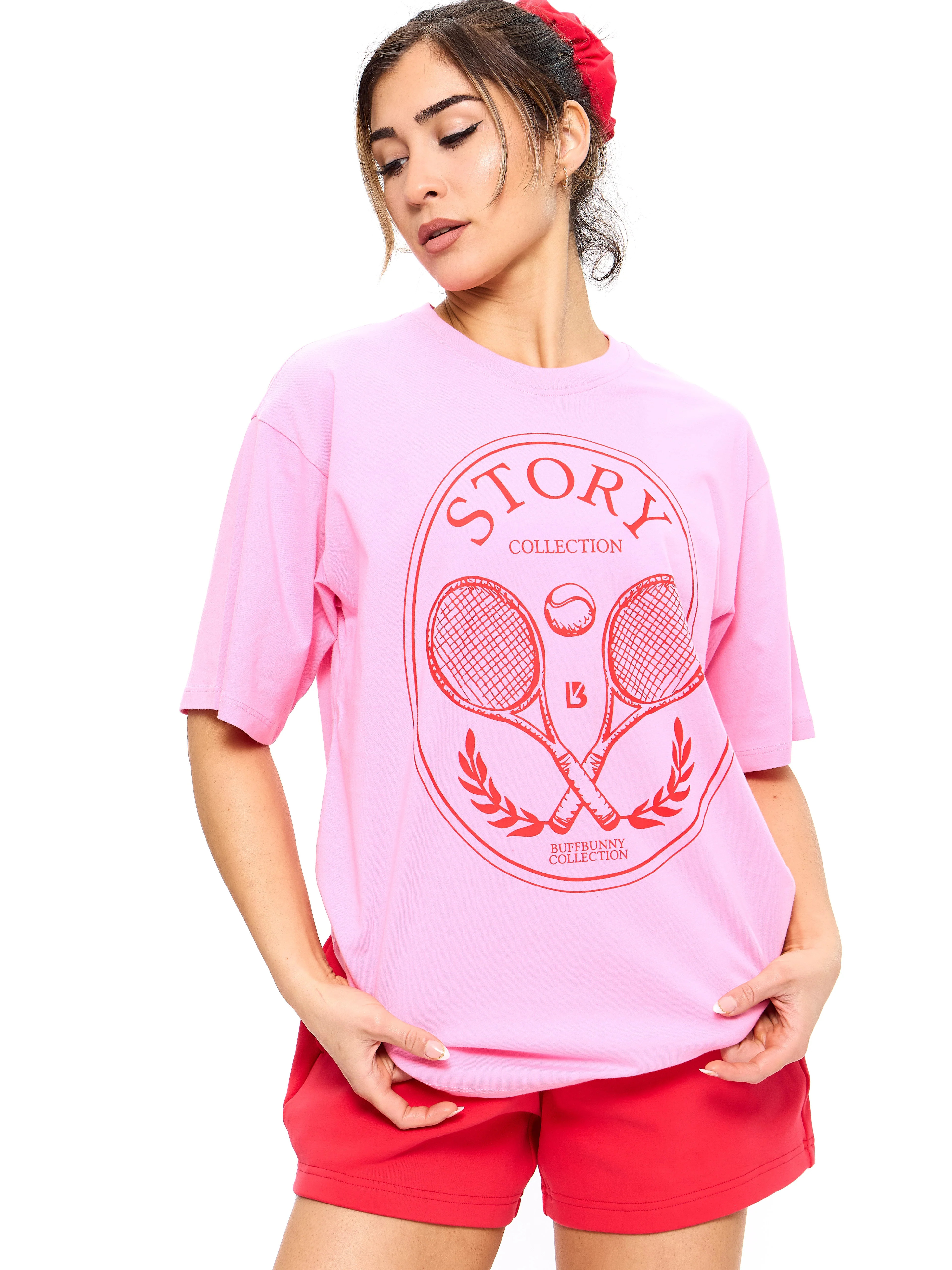 Story Short Sleeve Tee - Pink Sugar | Buffbunny