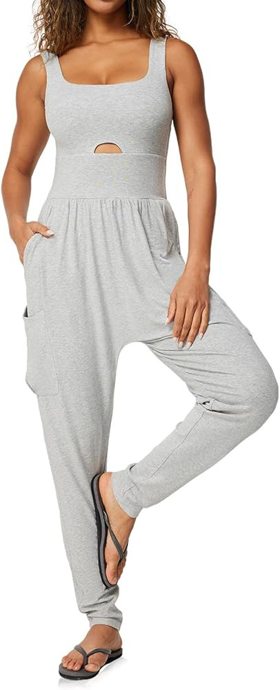 Casei Jumpsuits for Women Casual Summer Rompers Sleeveless Loose Strap Baggy Overalls Jumpers wit... | Amazon (US)