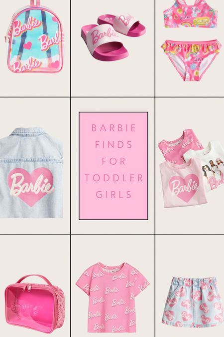 found the CUTEST barbie stuff for my toddler! If your toddler girl is into barbie like mine is, she will love 💗 

barbie, barbie outfit, barbie style, barbie party, barbie girls, toddler girl style 