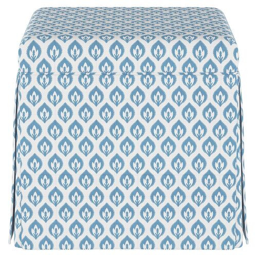 Anne Skirted Storage Ottoman, Petal Floral | One Kings Lane