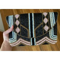 Gatsby Beaded Clutch Or Crossbody - Cape Coral Clutch- 1920S Style Glamorous Valentines Gift For Her | Etsy (US)