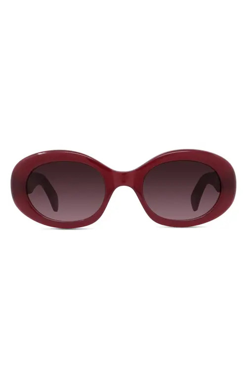 CELINE Triomphe 52mm Oval Sunglasses in Shiny /Gradient Bordeaux at Nordstrom | Nordstrom