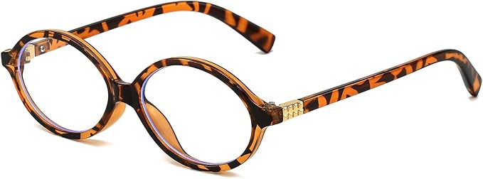 LJCZKA Oval Blue Light Glasses for Women Men Computer Glasses Oval Frame Anti Eyes Strain Headach... | Amazon (UK)