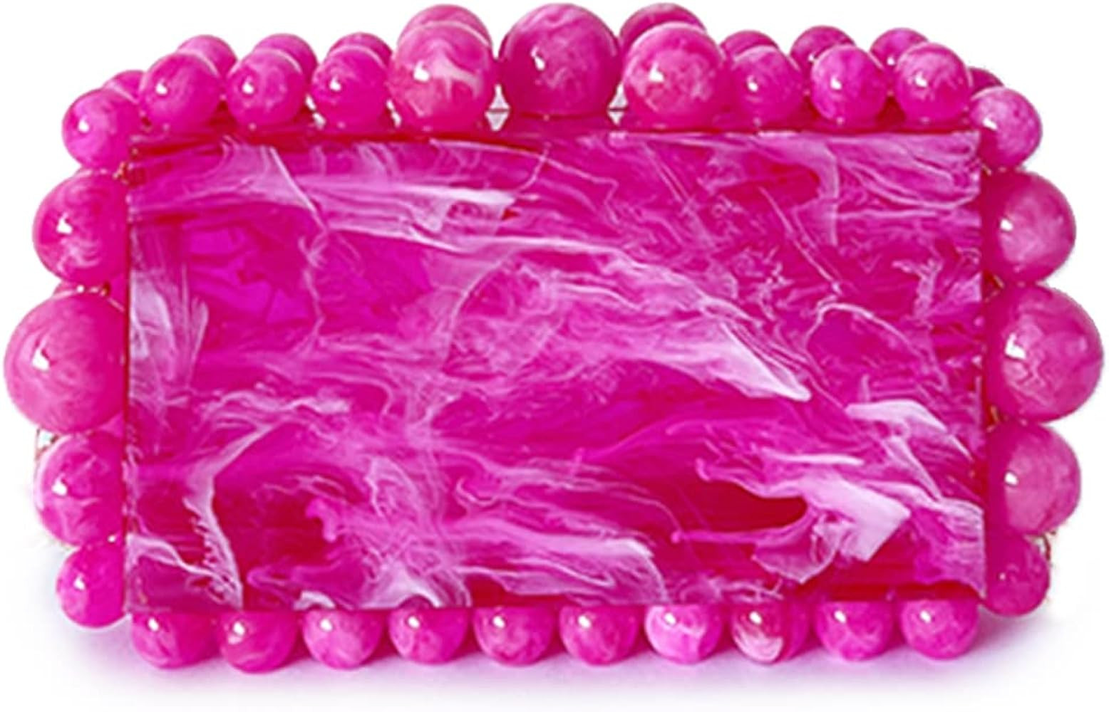 Rejolly Acrylic Clutch Purse for Women Beads Square Box Pearly Bauble Evening Handbag for Wedding Co | Amazon (US)