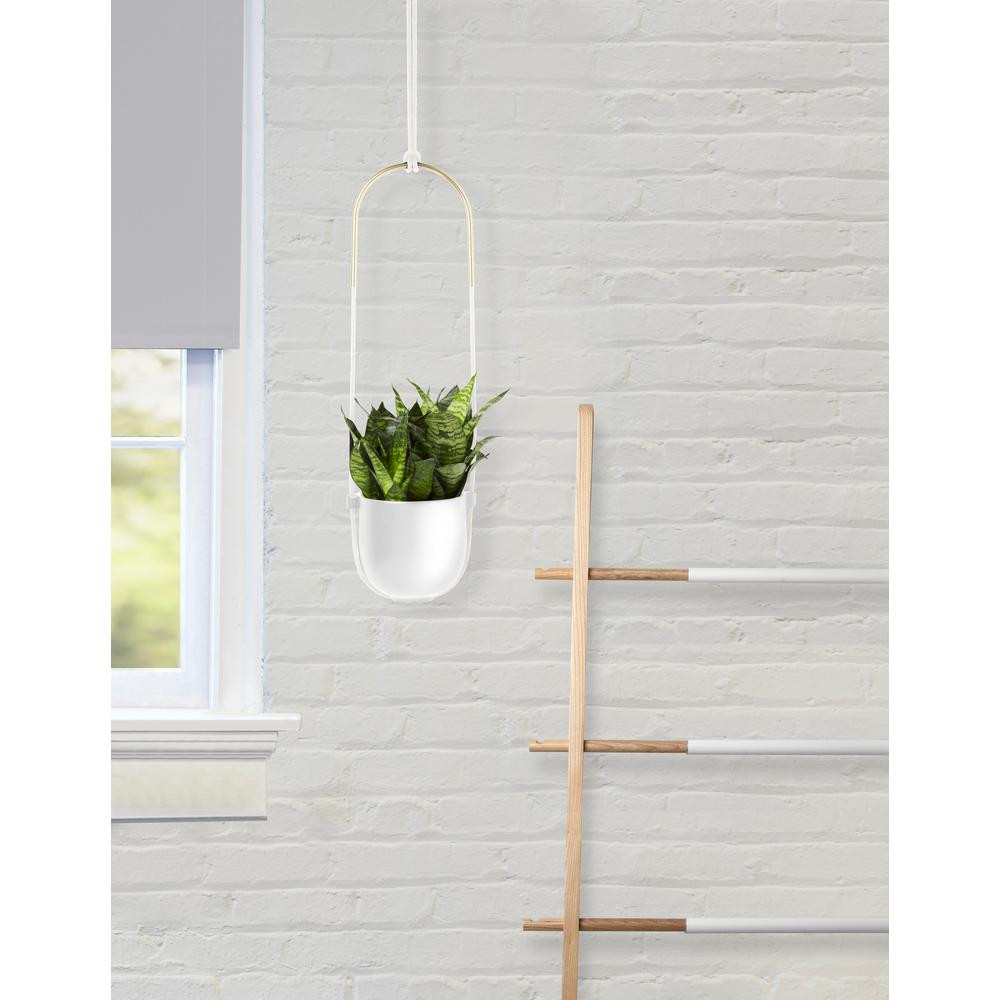 Umbra Bolo White Planter | The Home Depot
