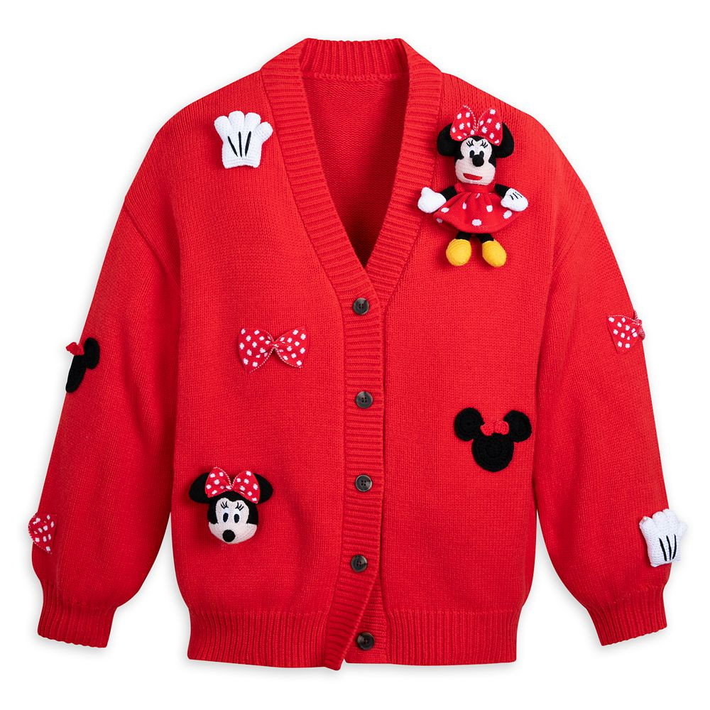 Minnie Mouse Cardigan Sweater with Plush Appliqué for Women | Disney Store