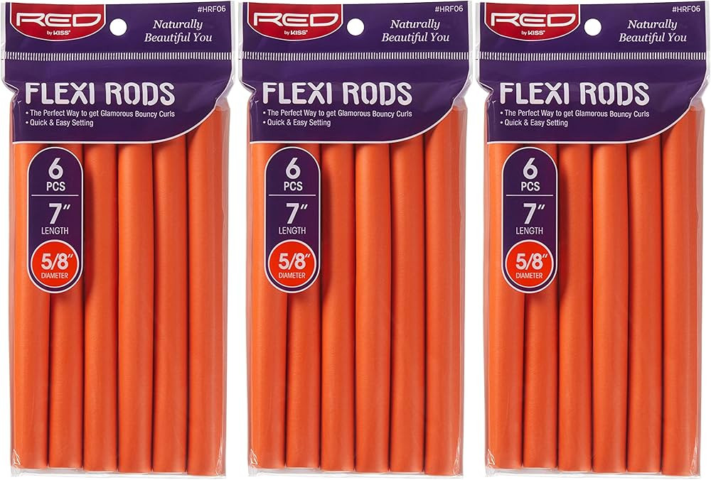 Red by Kiss Flexi Rods 7", 5/8" Diameter - Heatless Hair Curler for 90S Glamorous Bouncy Curls Be... | Amazon (US)