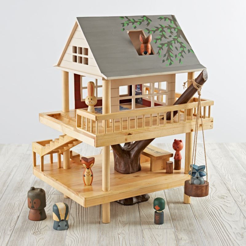 Treehouse Play Set and Wooden Forest Animals + Reviews | Crate and Barrel | Crate & Barrel