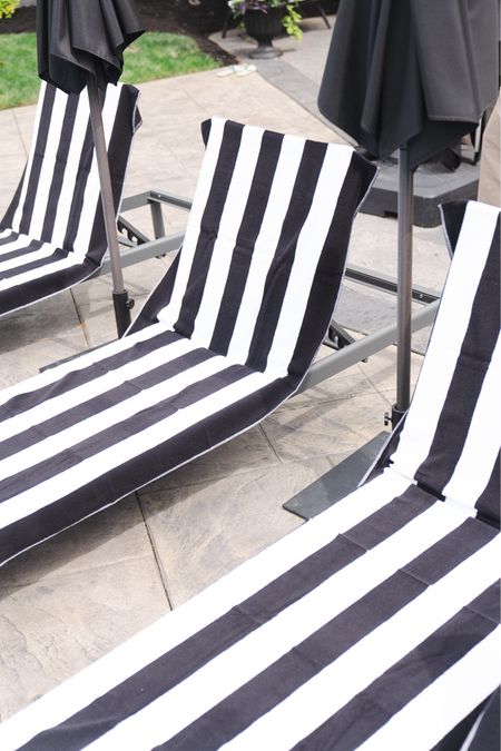 These lounge chair towels have a slip to slide on the back of the chair, keeping the towel from slipping or blowing. 

#LTKSeasonal #LTKStyleTip #LTKHome