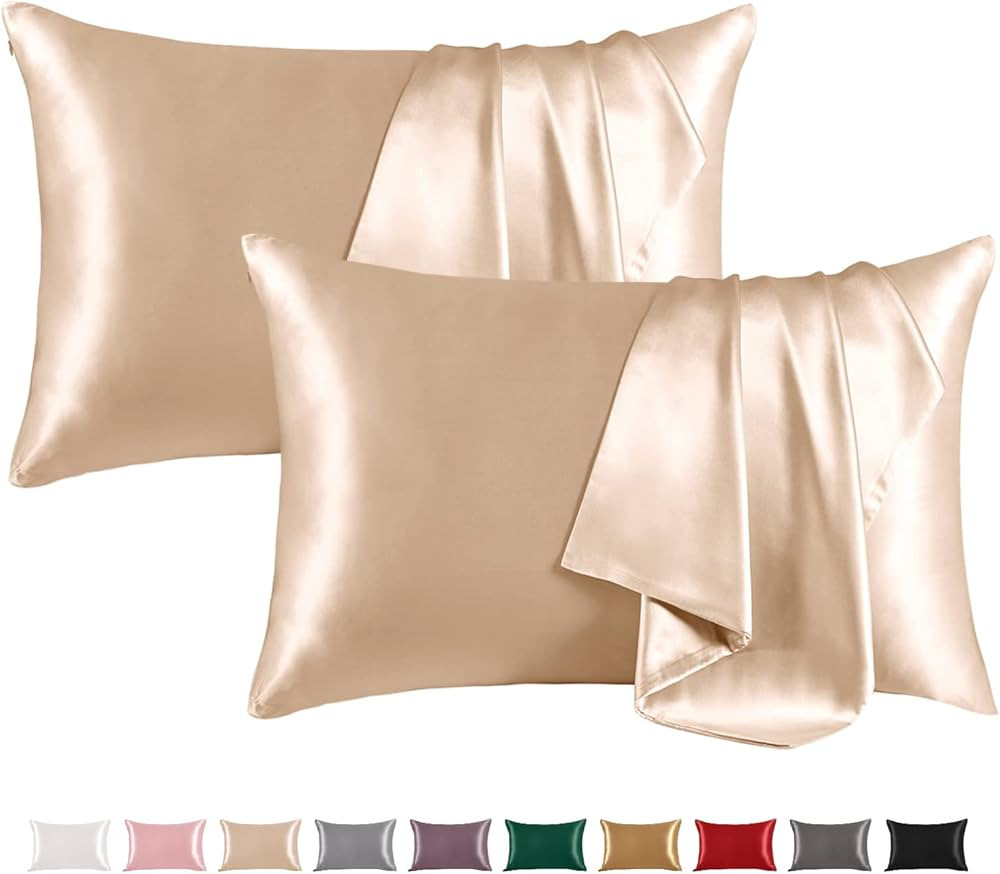 THXSILK Set of 2 Mulberry Silk Pillowcases for Hair and Skin, 100% Mulberry Silk Bed Pillowcase 1... | Amazon (US)