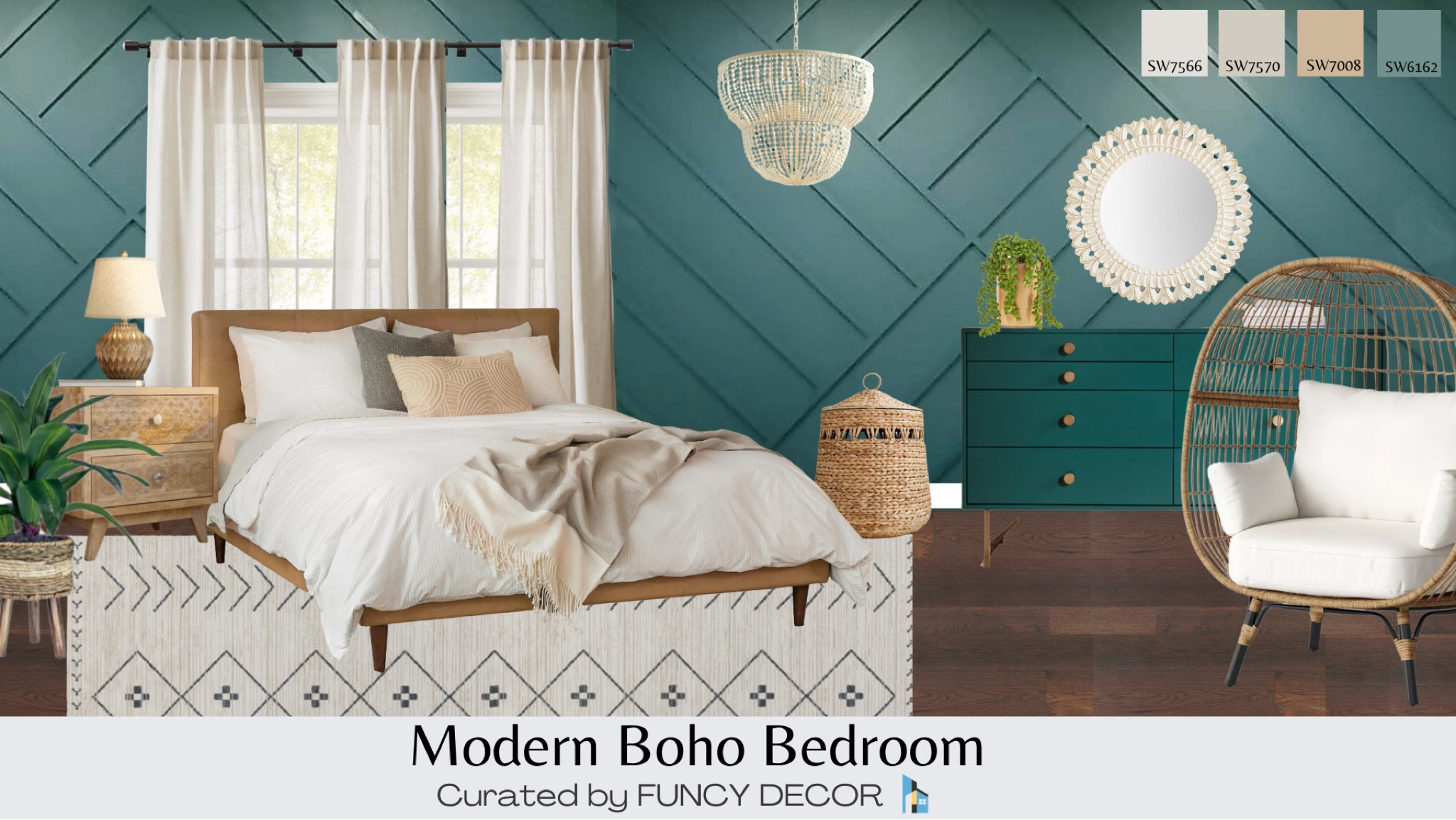 This Modern Boho bedroom is artistic and free spirited in design.  Pieces are curated from Rejuvenation, West Elm, Wayfair, Lamps Plus, and Rugs Direct.

#LTKhome #LTKstyletip #LTKFind