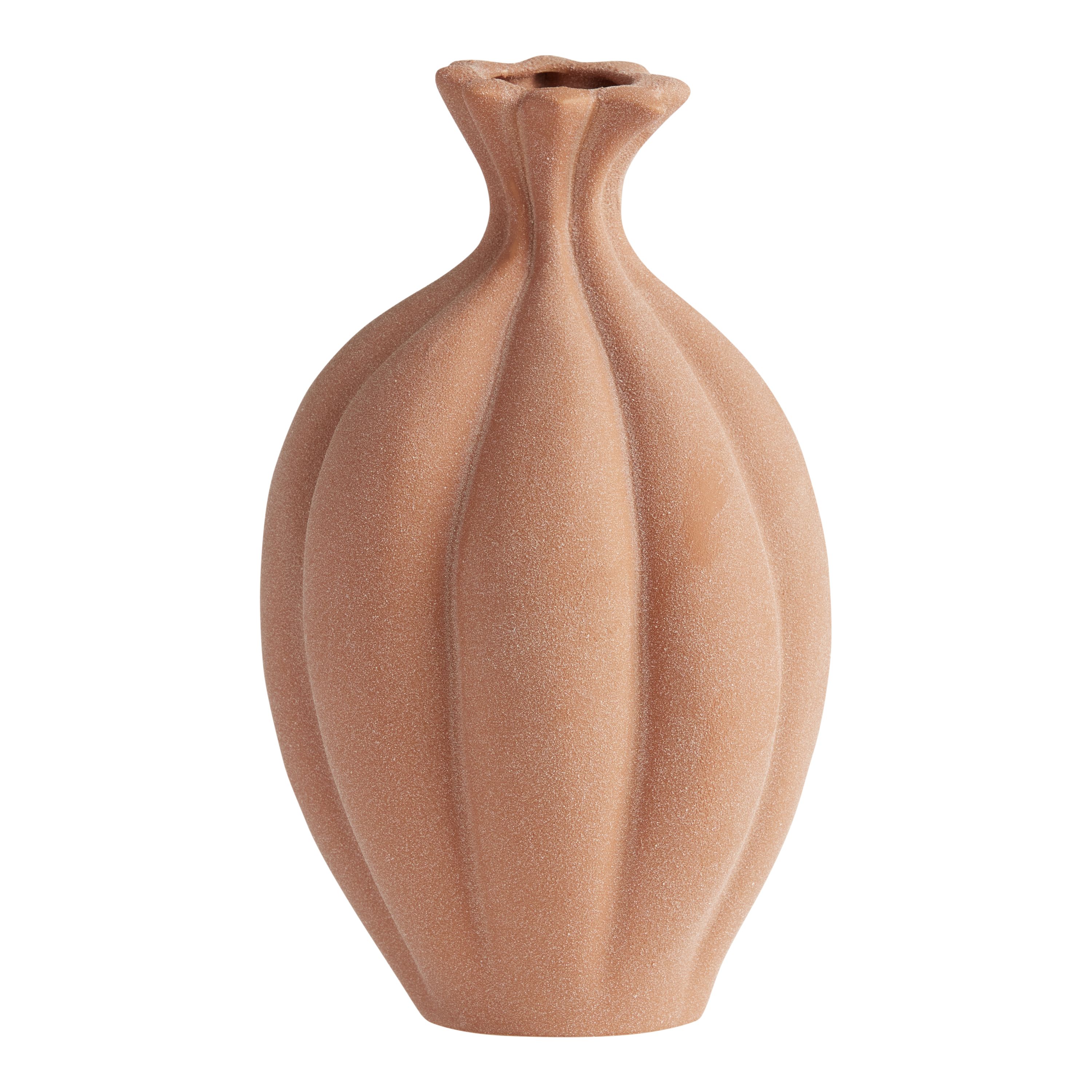 Brown Textured Ceramic Pod Vase | World Market