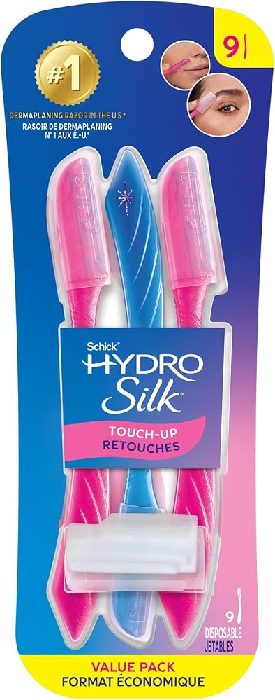 Schick Hydro Silk Touch-Up Dermaplane Razor with Precision Cover, 9ct | Dermaplaning Tool for Fac... | Amazon (US)