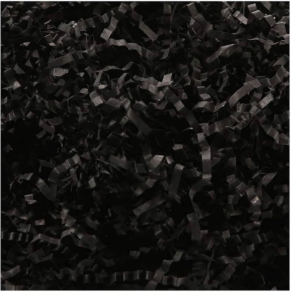 PACKHOME 0.5 LB Crinkle Cut Paper Shred Filler, Black Shredded Paper for Gift Baskets, Crinkle Pa... | Amazon (US)