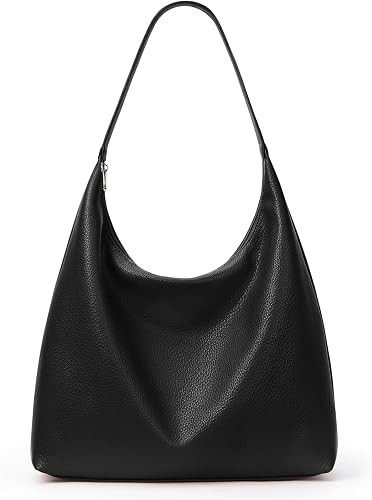 KALIDI Slouchy Tote Bag 18L Casual Vegan Leather Crescent Hobo Zipper Bag | Everyday Soft Shoulde... | Amazon (US)