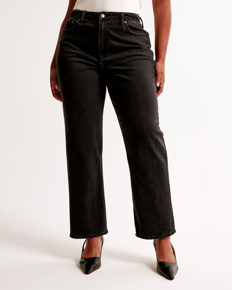 Curve Love High Rise Vintage Straight Jean | Abercrombie & Fitch (UK)