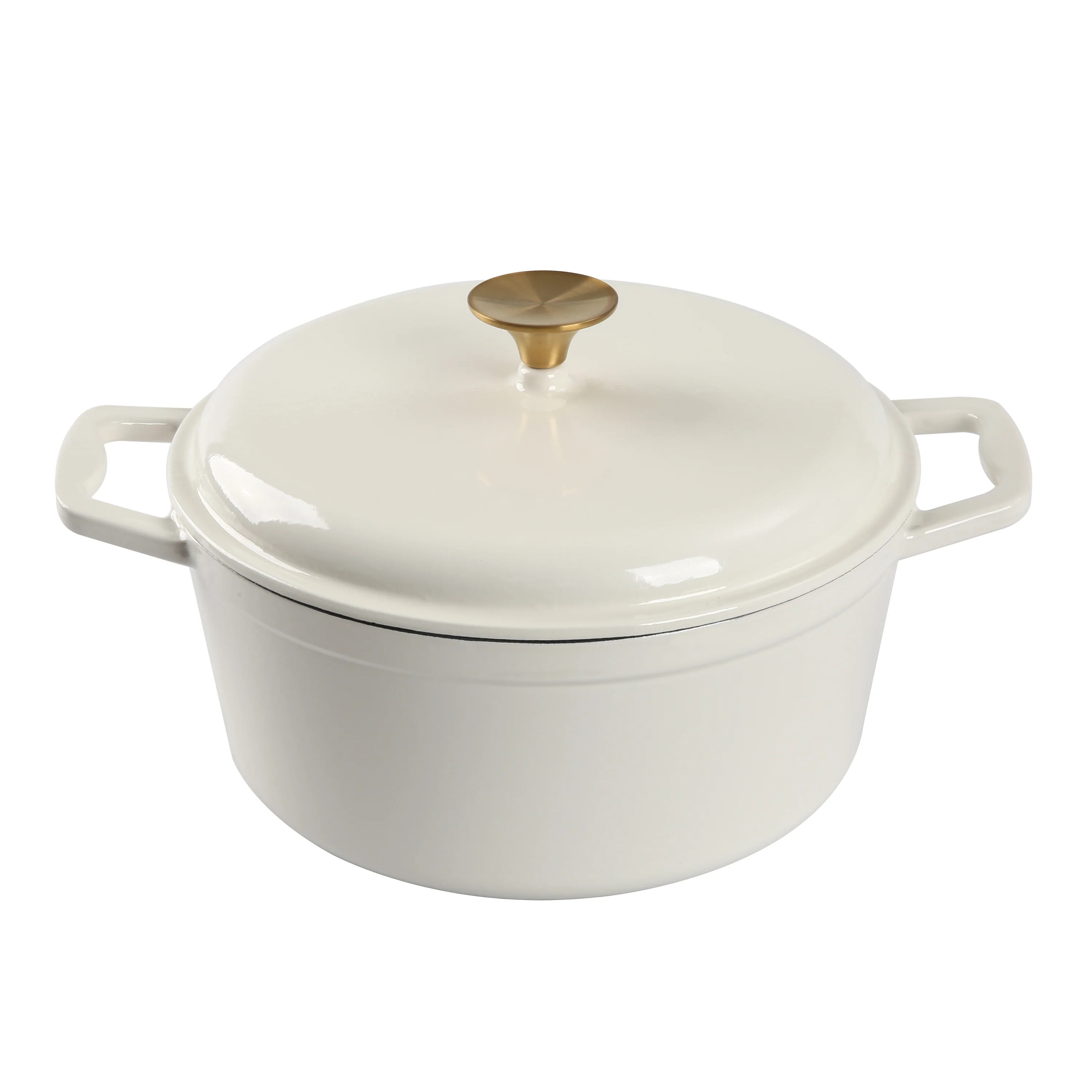 Mainstays 4.75 Quart Round Enameled Cast Iron Dutch Oven with Lid White | Walmart (US)