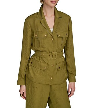 Ripple Twill Belted Utility Jacket | Dillard's