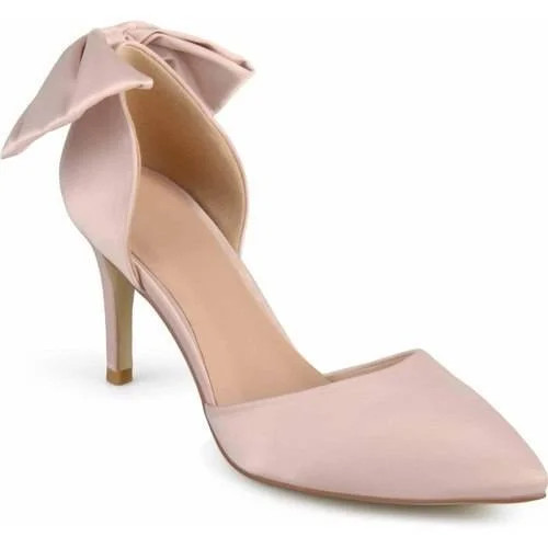 Womens Satin D'orsay Pointed Toe Bow Pumps - Walmart.com | Walmart (US)