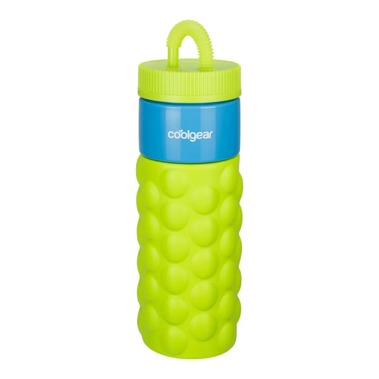 Cool Gear 24oz Plastic Retro Squishy Water Bottle, Bubble Green with Foam Grip and Resealable Str... | Walmart (US)