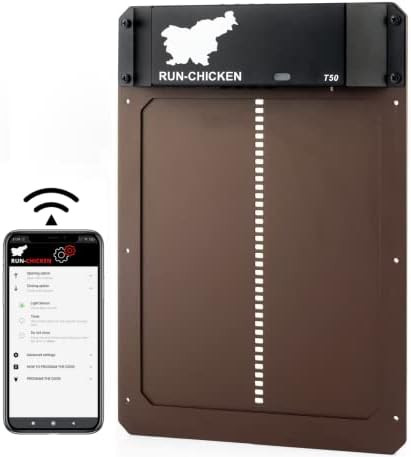 RUN-CHICKEN Door (Brown) Automatic Chicken Coop Door Opener with Timer, Programmable Light Sensor... | Amazon (US)