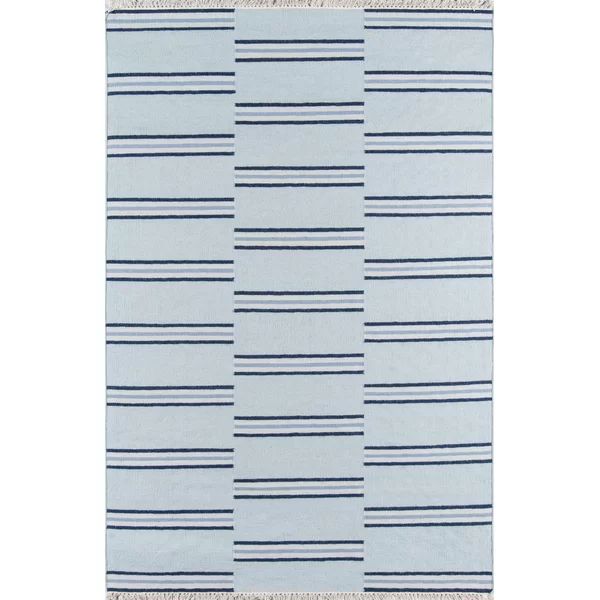 Thompson Handmade Flatweave Wool Light Blue Rug | Wayfair North America