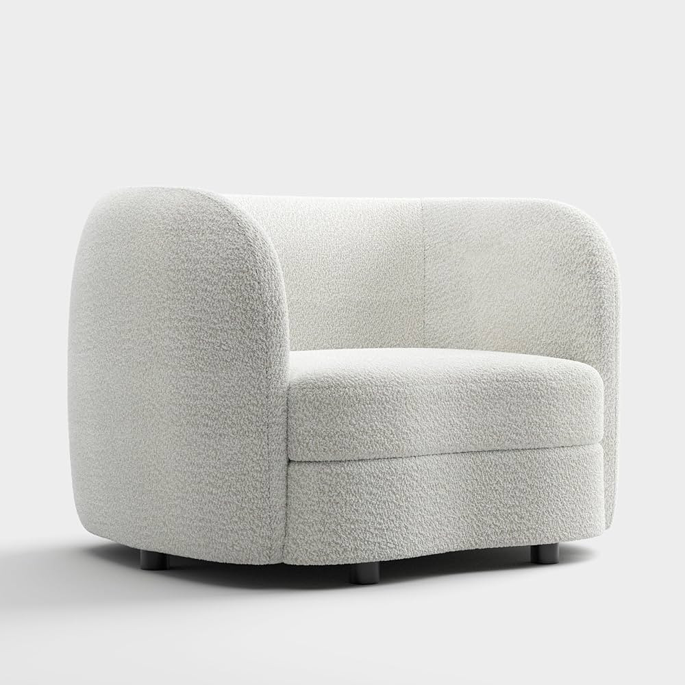 Furniture of America Nimiane Modern Boucle Curved Arms and Wooden Legs, Comfy Fabric Upholstered ... | Amazon (US)