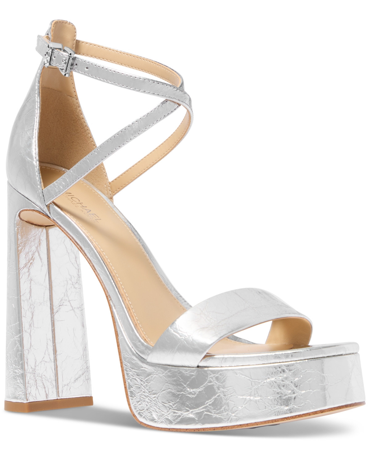 Michael Michael Kors Women's Cami Platform Sandals - Silver Leather | Macy's