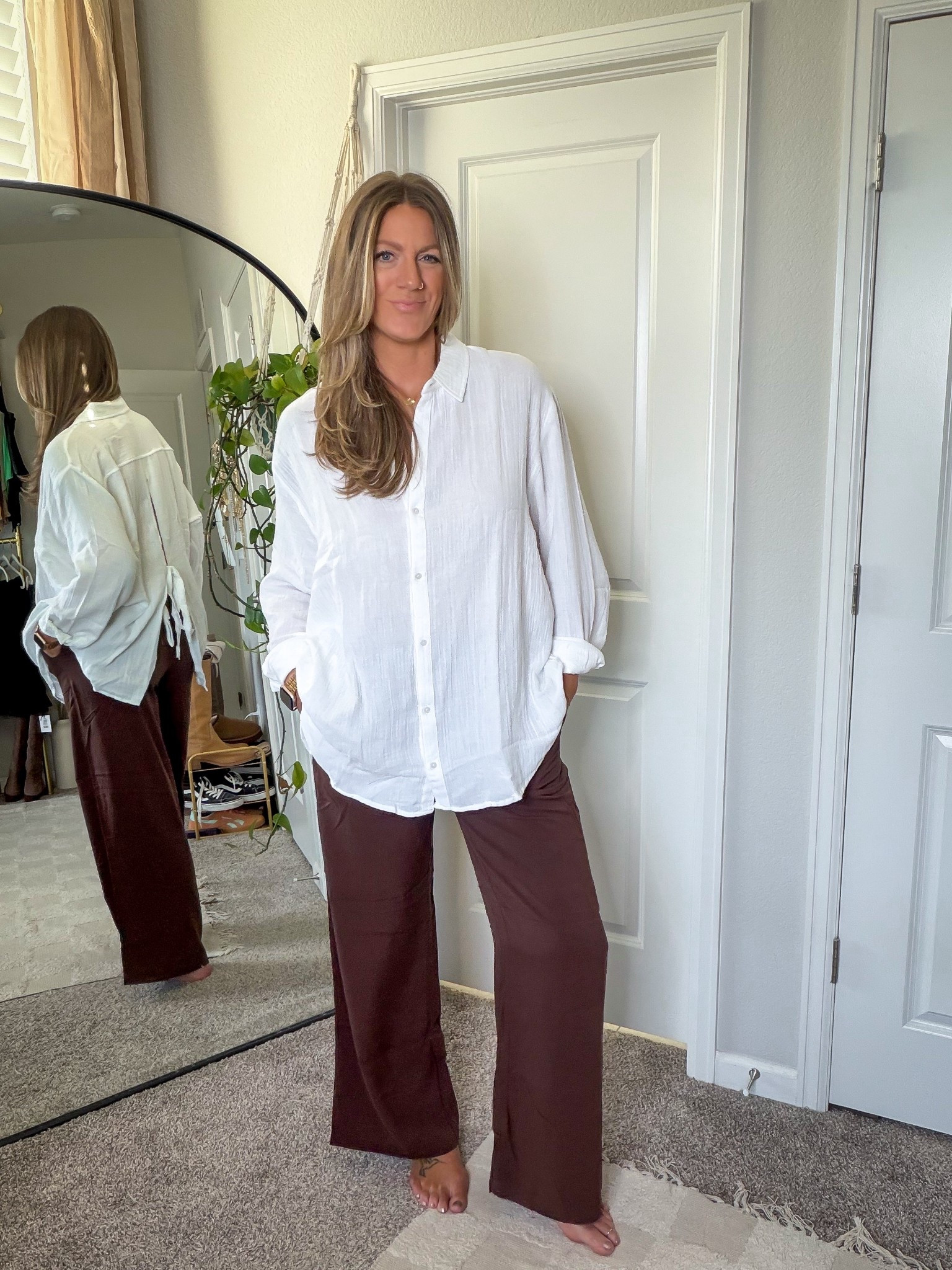 XL tall top, could’ve done a large and probably could’ve stayed with regular length, medium tall pants 
🇨🇦 links saved at the end! 

#LTKOver40 #LTKTall