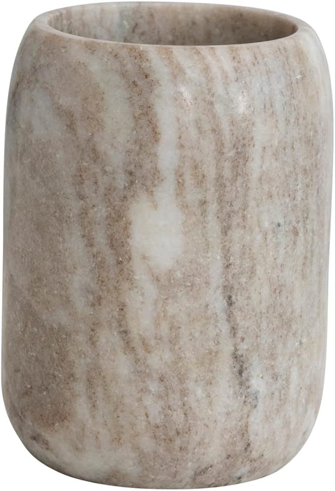 Creative Co-Op Modern Marble Bottle Holder, White Crock, Natural | Amazon (US)