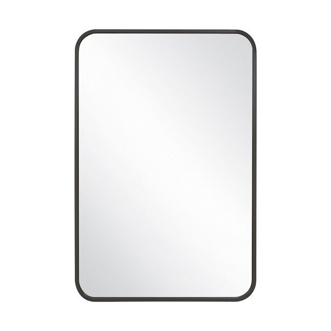 Design House 24-in x 36-in Matte Black Framed Bathroom Vanity Mirror | Lowe's