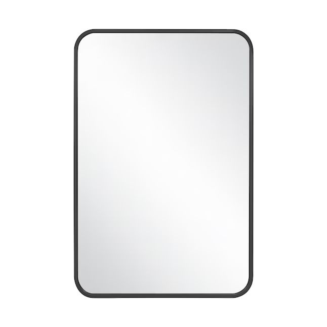 Design House 24-in x 36-in Matte Black Framed Bathroom Vanity Mirror | Lowe's