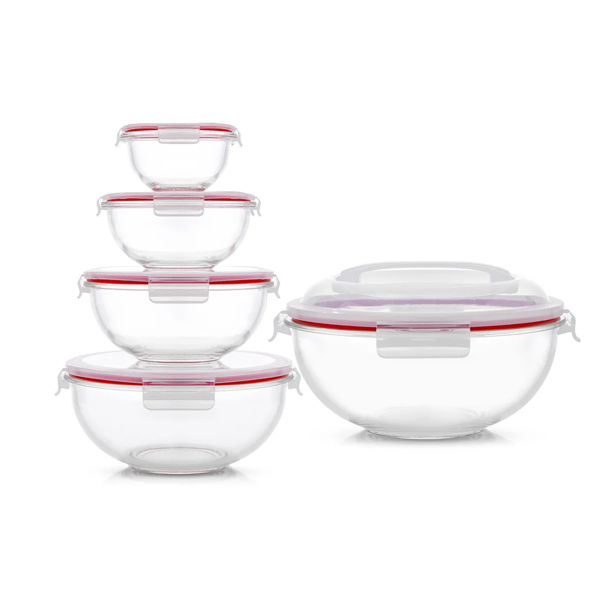 JoyFul Borosilicate Glass Mixing Bowl Set With Airtight Lids | JoyJolt