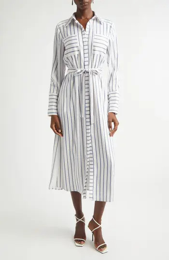 Ramy Brook Miriam Long Sleeve Shirtdress in Ivory Seaside at Nordstrom Rack, Size X-Large | Nordstrom Rack