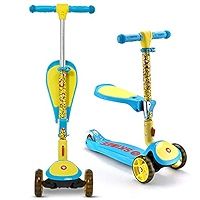 SKIDEE Kick Scooters for Kids ages 3-5 (Suitable for 2-12 year old) Adjustable Height Foldable Sc... | Amazon (US)