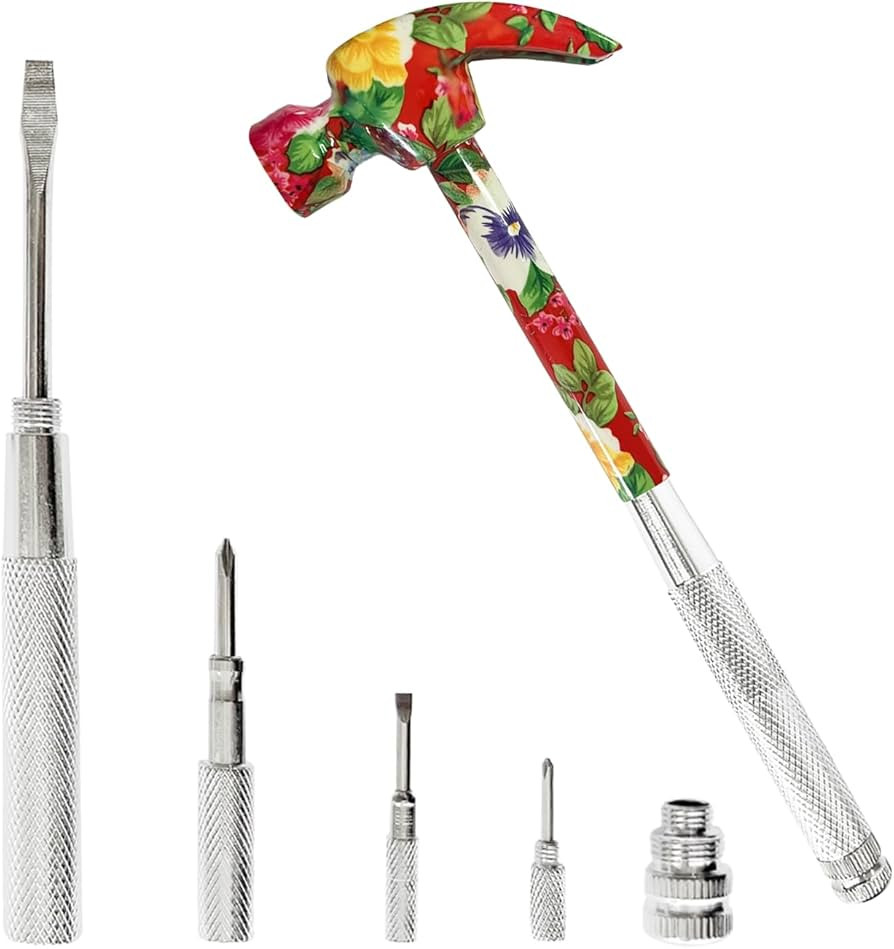 6-in-1 Blumenhammer & Schraubendreher-Werkzeug, All-in-One-Schraubendreher-Hammer-Werkzeug-Set mi... | Amazon (DE)