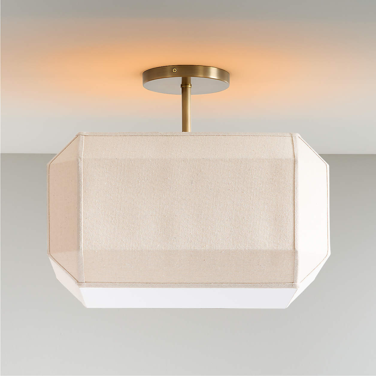 Luca Linen Box 18" Kids Semi-Flush Mount Ceiling Light | Crate & Kids | Crate & Barrel