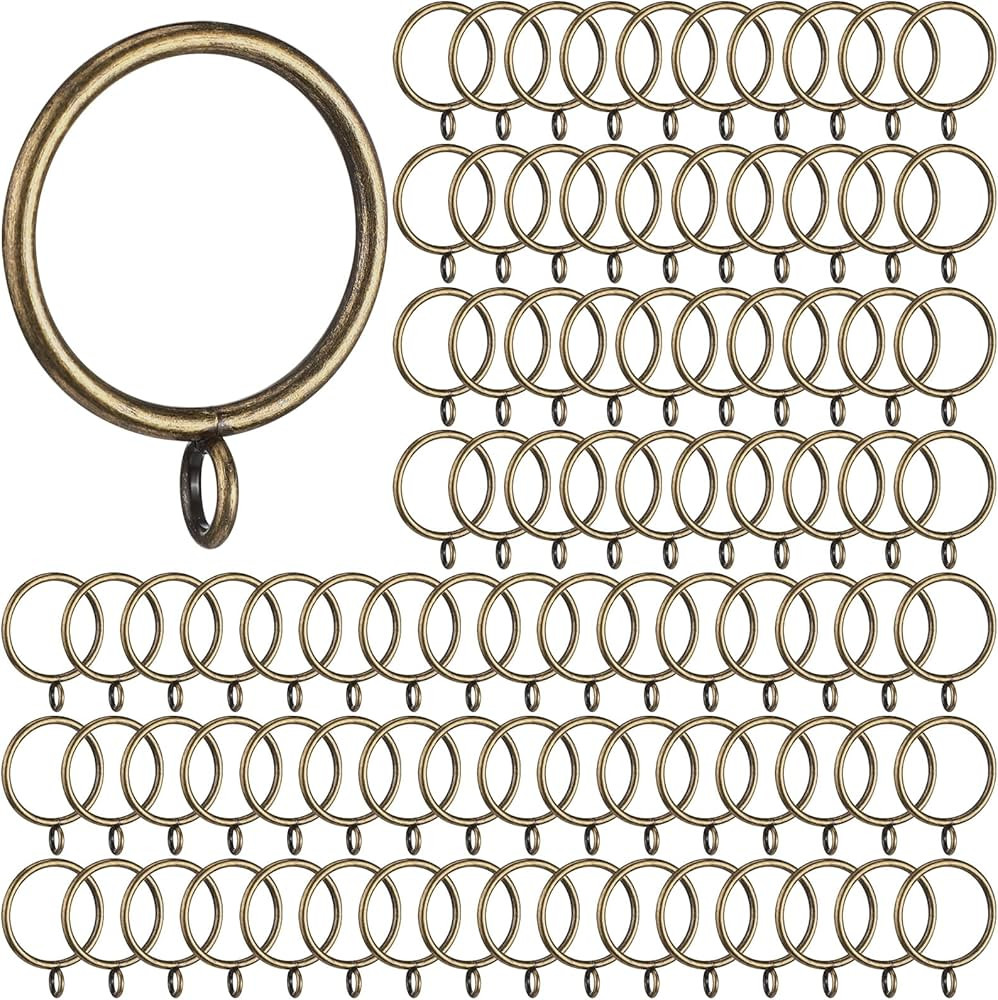 Maitys 100 Pcs Metal Curtain Rings with Eyelet Inner Diameter Eyelet Curtain Rings for Drapery Cl... | Amazon (US)