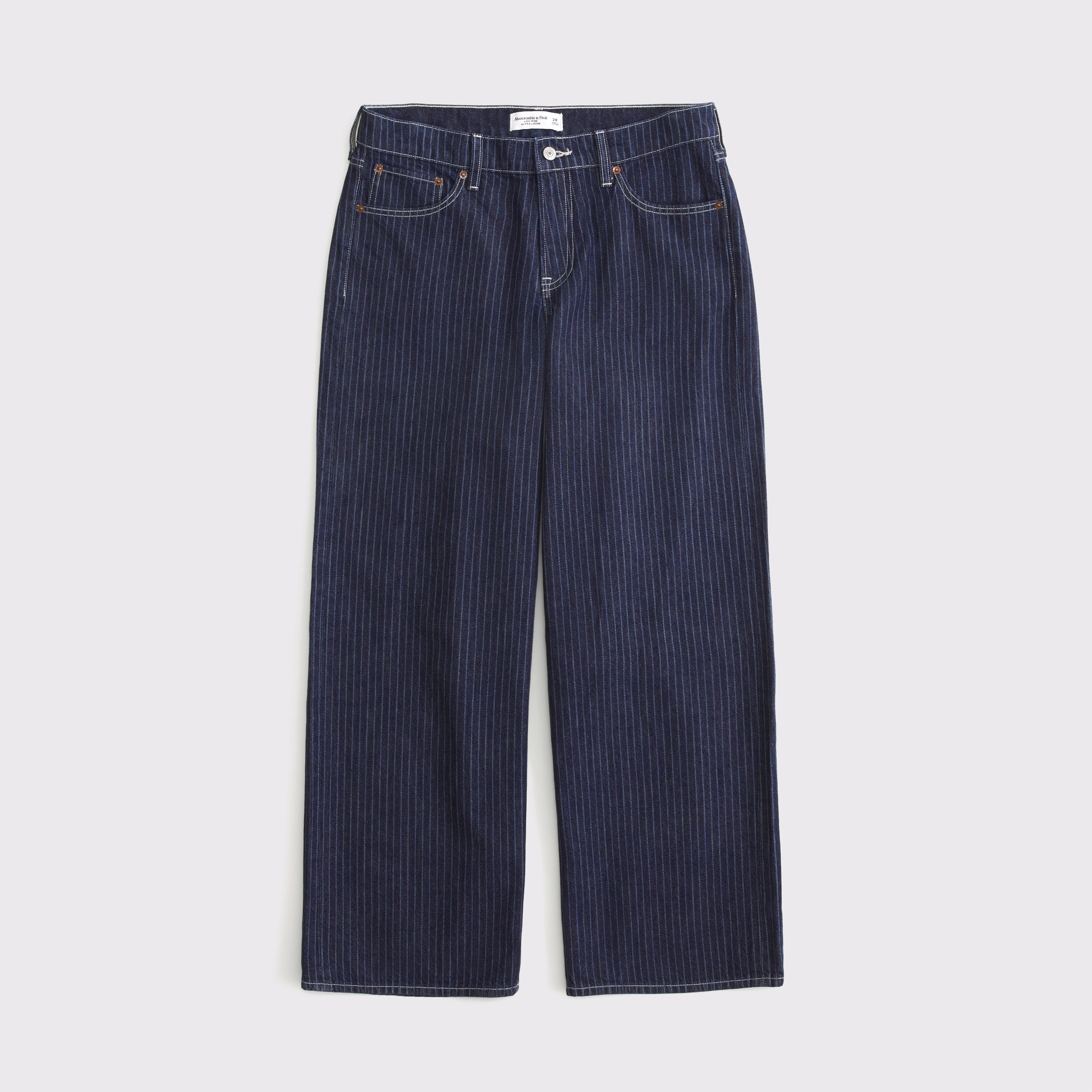 Curve Love Low Rise Ultra Loose Striped Jean | Abercrombie & Fitch (UK & DE)
