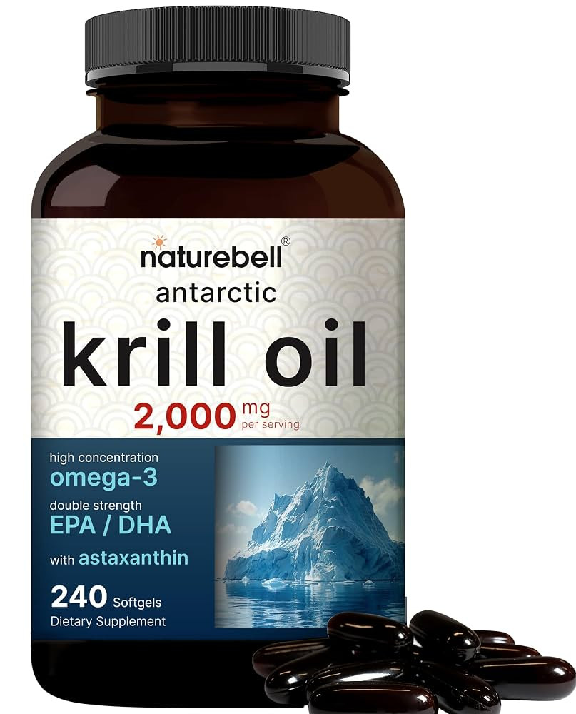 Antarctic Krill Oil 2000mg Supplement, 240 Softgels, 3X Strength Natural Source of Omega-3s, EPA ... | Amazon (US)
