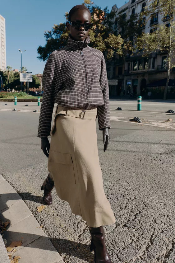 HOUNDSTOOTH QUILTED BOMBER JACKET | Zara UK