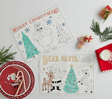 Rudolph® Silicone Coloring Placemats, Set of 2 | Pottery Barn Kids | Pottery Barn Kids
