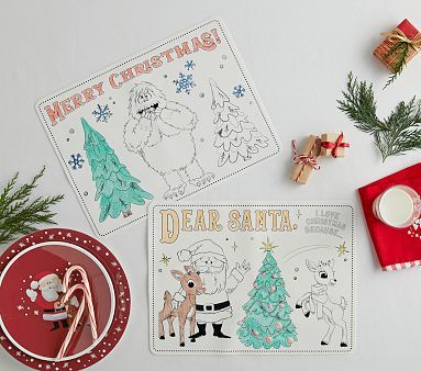Rudolph® Silicone Coloring Placemats, Set of 2 | Pottery Barn Kids | Pottery Barn Kids