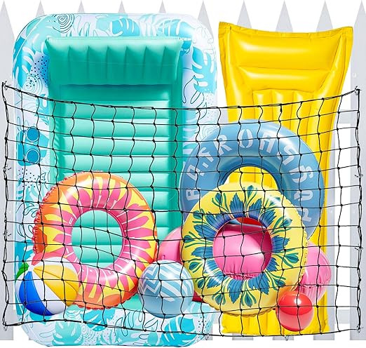 71" * 47" Pool Float Toy Storage Net, Extra Large Hanging Elastic Mesh Pool Storage with 20 Hooks... | Amazon (US)